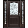 1/2 Lite Iron Fiberglass Door Collection Exterior Doors JIANGXI FANGDA TECH CO.,LTD 36 x 80 Dark Walnut Single with 2 Sidelites / Left Hand Inswing