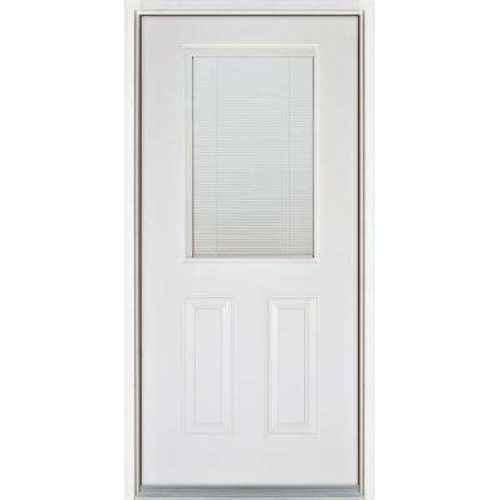 Rockford 1/2 Lite With Blinds Fiberglass Pre-Hung Door Exterior Pre-Hung Builder Supply Outlet