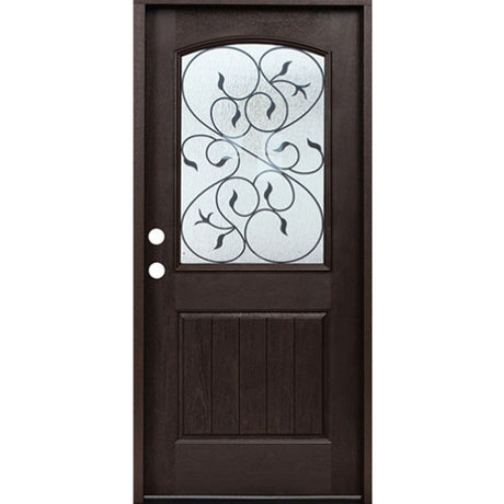 1/2 Lite Iron Fiberglass Door Collection Exterior Doors JIANGXI FANGDA TECH CO.,LTD 36 x 80 Dark Walnut Single Pre-Hung / Right Hand Inswing