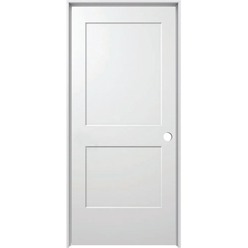 2 Panel Shaker Primed Single Pre-Hung Interior Doors PT Timber Ltd 24 x 80 Left-Hand Brushed Nickle