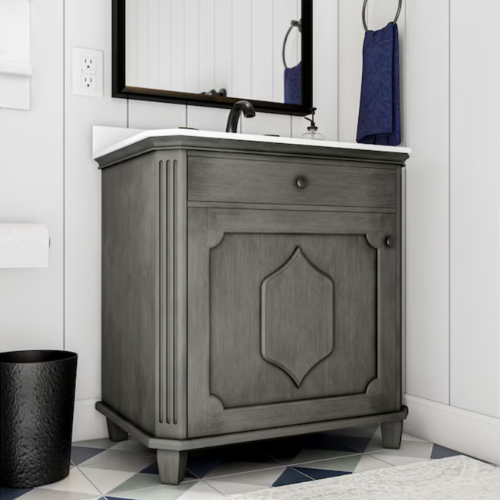 Whitney 30″ Vanity in Antique Grey Allen + Roth