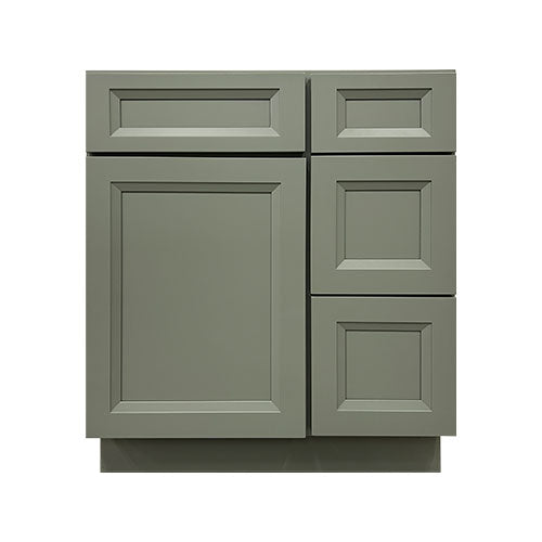 Prior Creek 30" Oxford Shaker Right Drawer Vanity in Sage Prior Creek