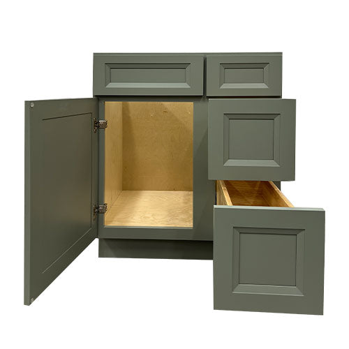 Prior Creek 30" Oxford Shaker Right Drawer Vanity in Sage Prior Creek