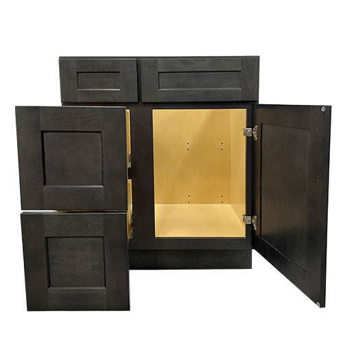 Prior Creek 30" Shaker Left Drawer Vanity in Cinder Prior Creek