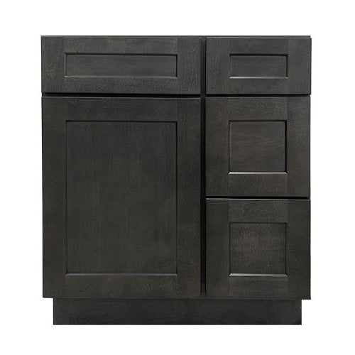 Prior Creek 30" Shaker Right Drawer Vanity in Cinder Prior Creek