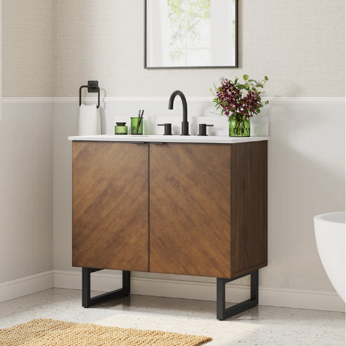 Destin 36″ Vanity in Cherry Finish Allen + Roth