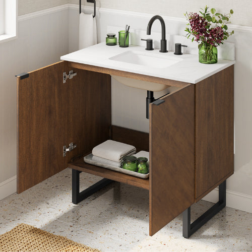 Destin 36″ Vanity in Cherry Finish Allen + Roth