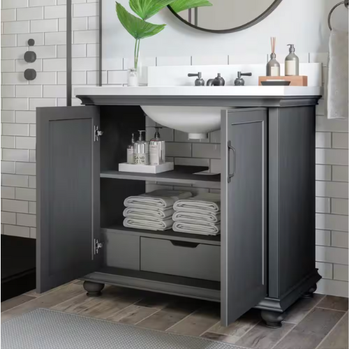 Ellamar 36″ Vanity in Antique Grey Thomasville