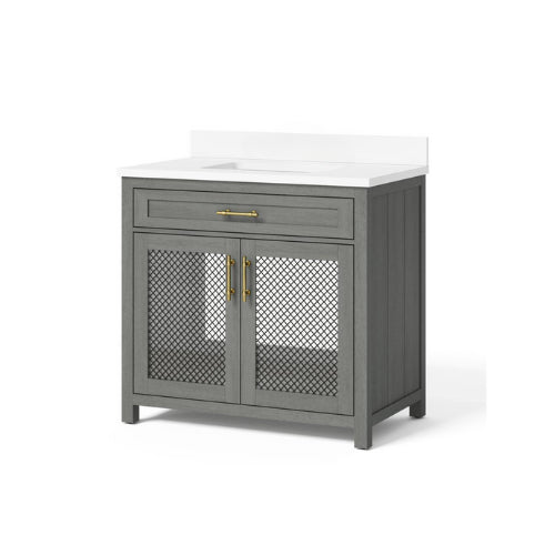 Erinton 36″ Vanity in Antique Grey 36" Vanity Seaboard International Forest Products, LLC