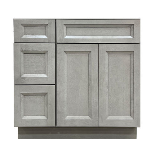 Prior Creek 36" Shaker Left Drawer Vanity in Mist Prior Creek