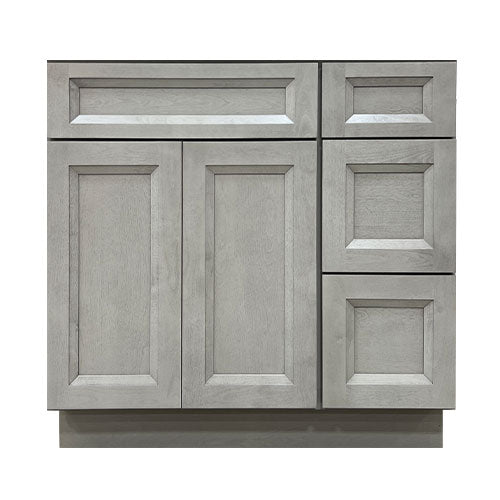 Prior Creek 36" Shaker Right Drawer Vanity in Mist Prior Creek