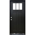 Craftsman 3 Lite SDL Fiberglass Door Collection Exterior Pre-Hung JIANGXI FANGDA TECH CO.,LTD 36 x 80 Black Single Pre-Hung / Left Hand Inswing
