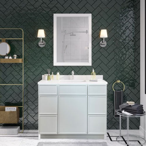 Prior Creek 42" Edgeline Shaker Vanity in White Prior Creek