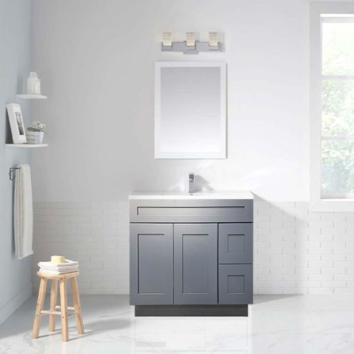 Prior Creek Kinzie 42" Shaker Vanity 42" Vanity KitchenCrest Cabinets Navy Blue