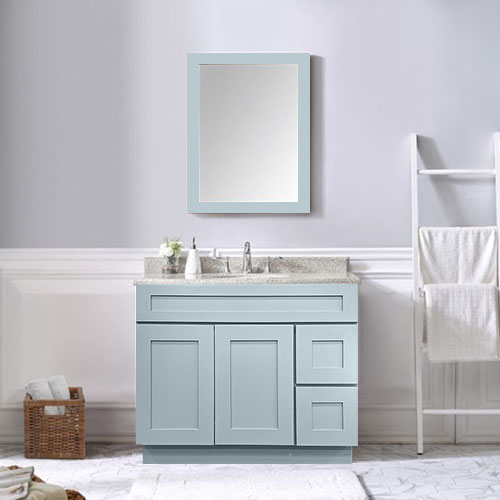 Prior Creek Kinzie 42" Shaker Vanity 42" Vanity KitchenCrest Cabinets Iceberg Grey