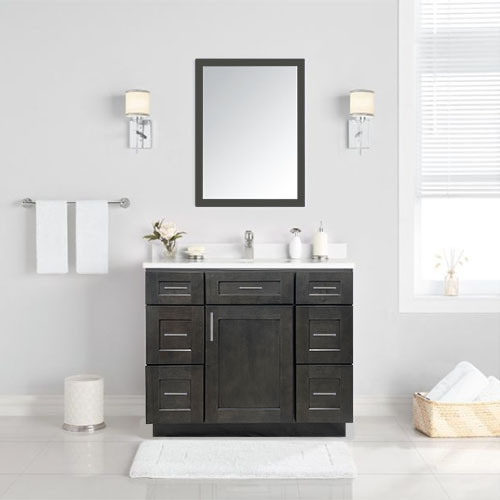 Prior Creek 42" Shaker Vanity in Cinder Prior Creek