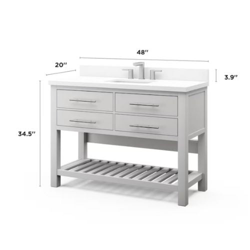 Merle 48" Vanity in Light Grey Allen + Roth