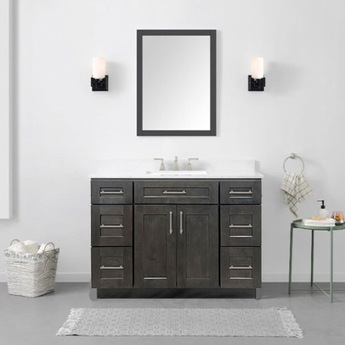 Prior Creek 48" Shaker Vanity in Cinder Prior Creek
