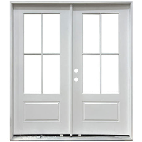 4 Lite SDL Fiberglass Door Collection Exterior Doors JIANGXI FANGDA TECH CO.,LTD 36 x 80 White Double Pre-Hung / Right Hand Active