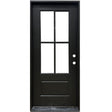 4 Lite SDL Fiberglass Door Collection Exterior Doors JIANGXI FANGDA TECH CO.,LTD 36 x 80 Black Single Pre-Hung / Left Hand Inswing
