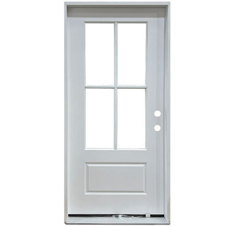 4 Lite SDL Fiberglass Door Collection Exterior Doors JIANGXI FANGDA TECH CO.,LTD 36 x 80 White Single Pre-Hung / Left Hand Inswing