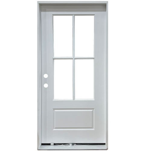 4 Lite SDL Fiberglass Door Collection Exterior Doors JIANGXI FANGDA TECH CO.,LTD 36 x 80 White Single Pre-Hung / Right Hand Inswing
