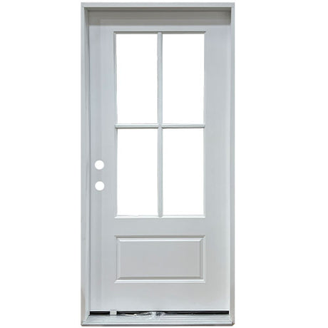 4 Lite SDL Fiberglass Door Collection Exterior Doors JIANGXI FANGDA TECH CO.,LTD 36 x 80 White Single Pre-Hung / Right Hand Inswing