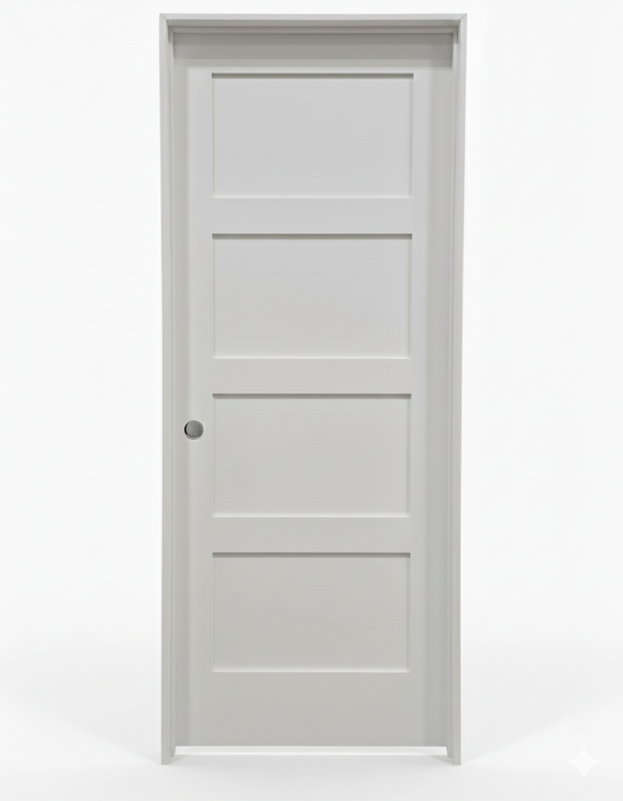 4 Panel Shaker Single Pre-Hung Door Interior Doors PT Timber Ltd