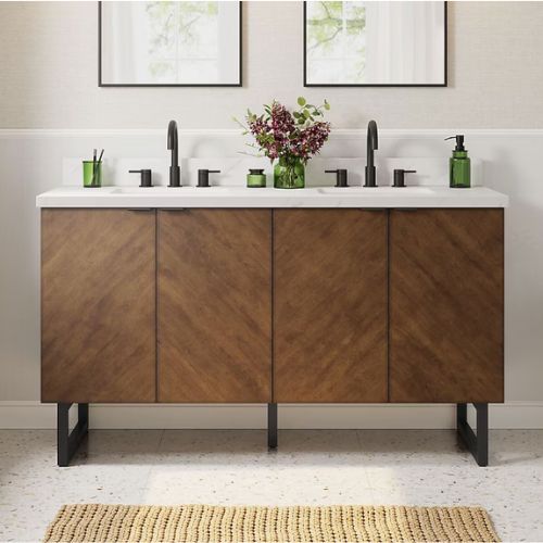 Destin 60″ Vanity in Cherry Finish Allen + Roth