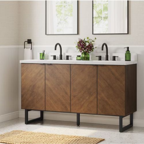Destin 60″ Vanity in Cherry Finish Allen + Roth