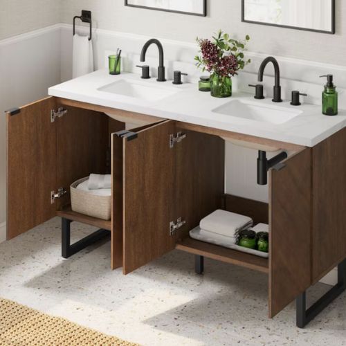 Destin 60″ Vanity in Cherry Finish Allen + Roth