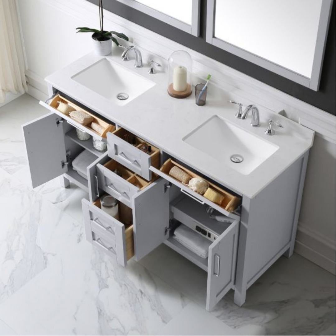 Tahoe 60" Vanity in Dove Grey 60" Vanity Seaboard International Forest Products, LLC