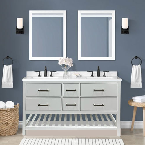 Prior Creek Alinea 60" Vanity 60" Vanity JP Mathis LLC White