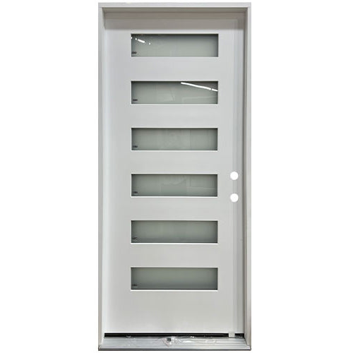 6 Lite Horizontal Fiberglass Door Collection Exterior Doors JIANGXI FANGDA TECH CO.,LTD 36 x 80 White Single Pre-Hung / Left Hand Inswing