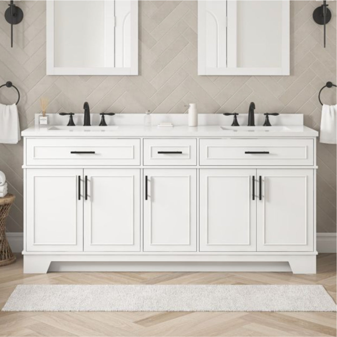 Emery 72" Vanity in White 72" Vanity Seaboard International Forest Products, LLC