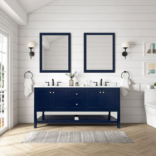 Prior Creek Castle 72" Vanity 72" Vanity Abastecedora Hadrok, S.A DE C.V. Navy Blue