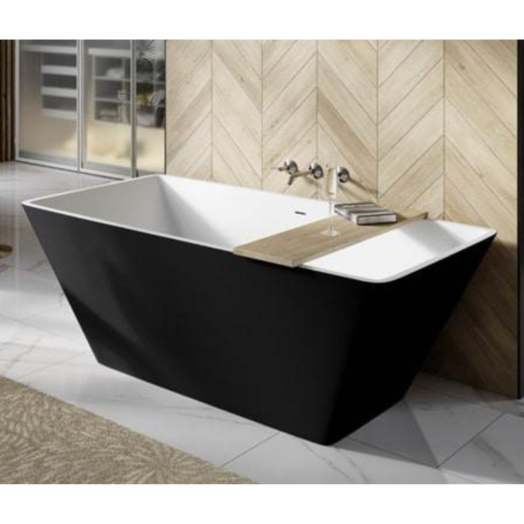 Acquabella Apex 66″ x 33″ Freestanding Tub in Black Solid Surface Tub HG Liquidations, Inc.