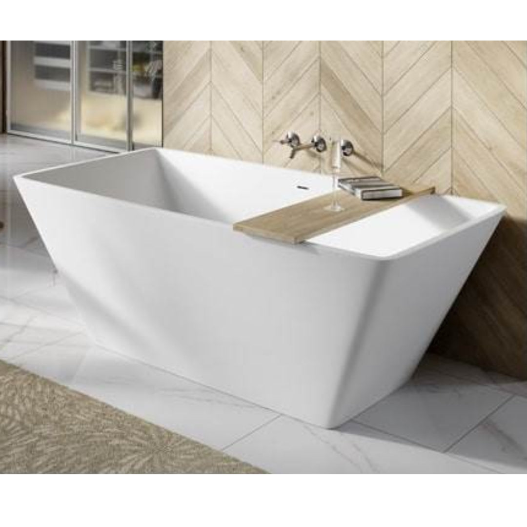 Acquabella Apex 59″ x 31″ Freestanding Tub in Glossy White Solid Surface Tub HG Liquidations, Inc.