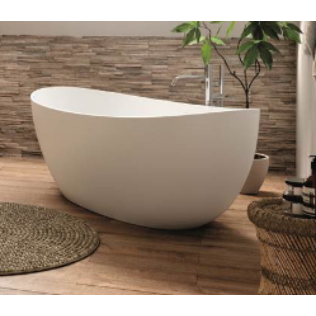 Acquabella Arosa 62″ x 30″ Freestanding Tub in Snow White Solid Surface Tub HG Liquidations, Inc.