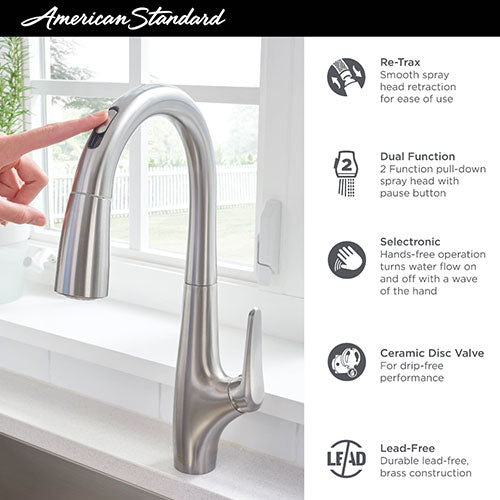 Avery Touchless Single Handle Pull-down Dual Spray Kitchen Faucet Builder Supply Outlet