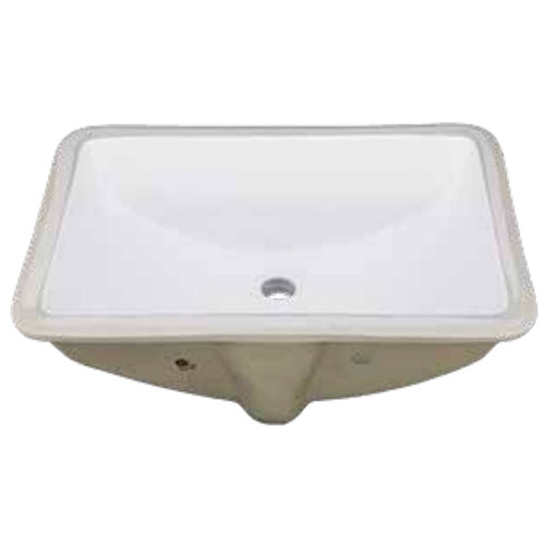 White Square Undermount Bowl Continental