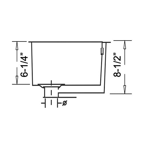 White Square Undermount Bowl Continental