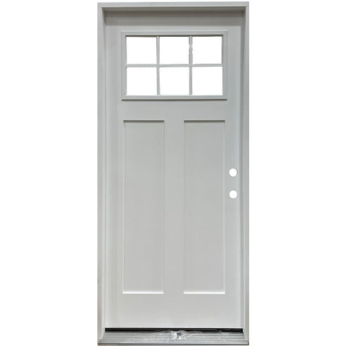 Craftsman 6 Lite Fiberglass Door Collection Exterior Doors JIANGXI FANGDA TECH CO.,LTD 36 x 80 Unfinished Single Pre-Hung / Left Hand Inswing