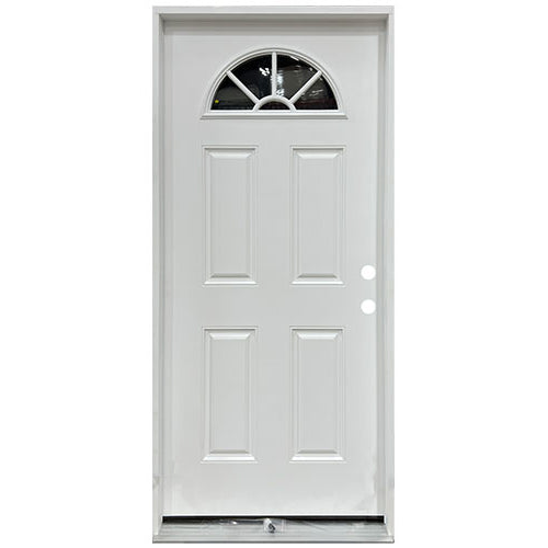 Fan Lite Low E Fiberglass Door Collection Exterior Doors JIANGXI FANGDA TECH CO.,LTD 32 x 80 White Single Pre-Hung / Left Hand Inswing