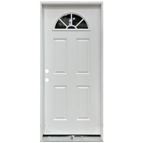 Fan Lite Low E Fiberglass Door Collection Exterior Doors JIANGXI FANGDA TECH CO.,LTD 32 x 80 White Single Pre-Hung / Right Hand Inswing