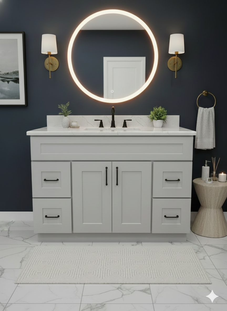 Prior Creek Jackson 48" Shaker Vanity 48" Vanity JP Mathis LLC Drift Grey