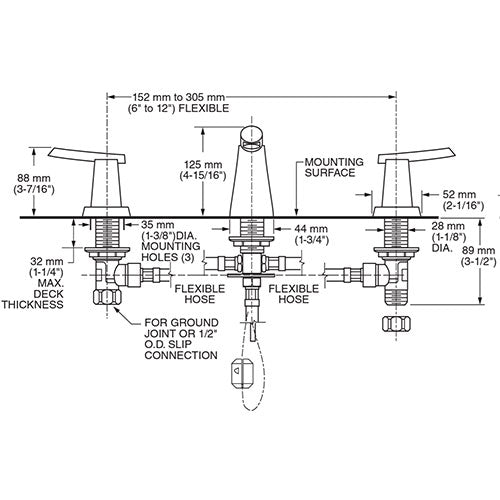 American Standard Green Tea 8" Widespread Pull-Out Bathroom Faucet in Chrome American Standard
