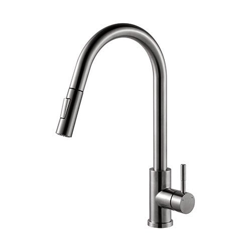 Prior Creek Lakeview Single Handle Pull-down Kitchen Faucet in Satin Nickel Kitchen Faucet Jiangmen Luxury Houseware Company Limited