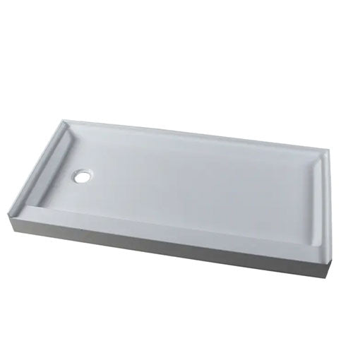 Prior Creek 60" x 30" Left Hand Drain Shower Base in White Shower Base Ningbo Waltmal Sanitary Wares Co., LTD