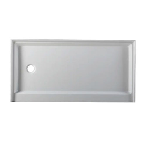 Prior Creek 60" x 30" Left Hand Drain Shower Base in White Shower Base Ningbo Waltmal Sanitary Wares Co., LTD